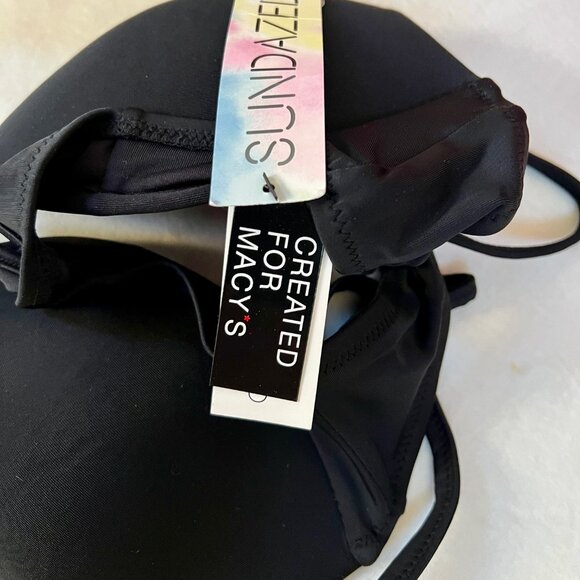 SUNDAZED BRA SIZE 32 B/C BIIKINI TOP Black Wire Top NWT - Picture 6 of 6